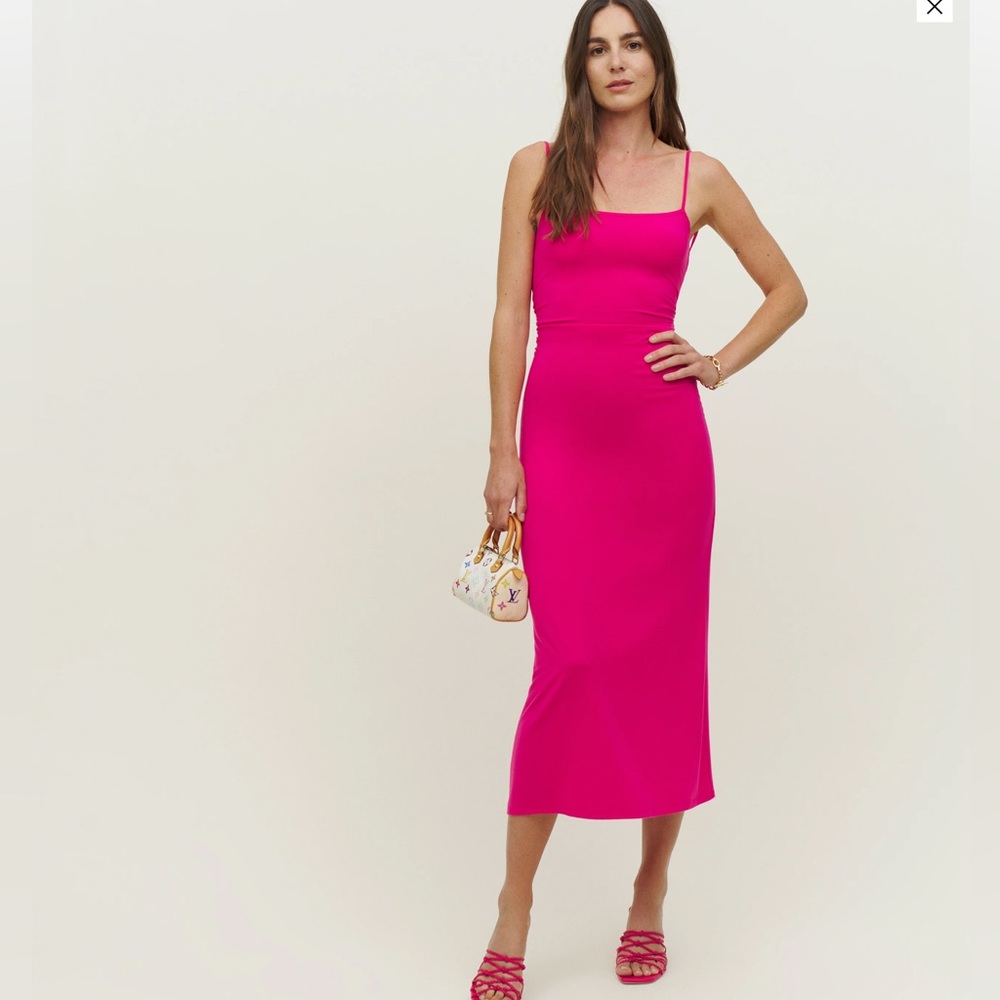 Reformation Hex Fuchsia Midi Dress NWT